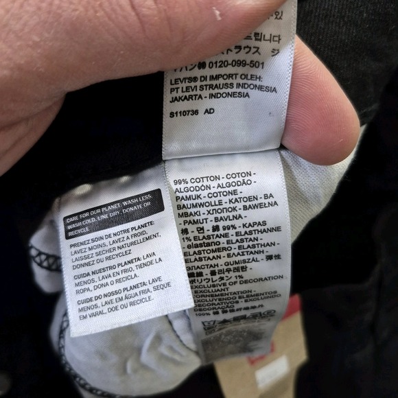 Levis 511 Jeans Mens 36x30 Slim Straight Black Denim Punk Rock 80s USA Grunge - Picture 4 of 12